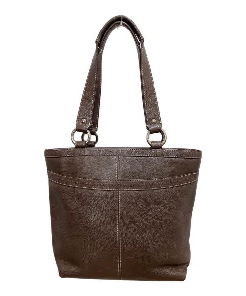 COACH（コーチ）COACH (コーチ) レザートートバッグ ブラウンの古着・服飾アイテム