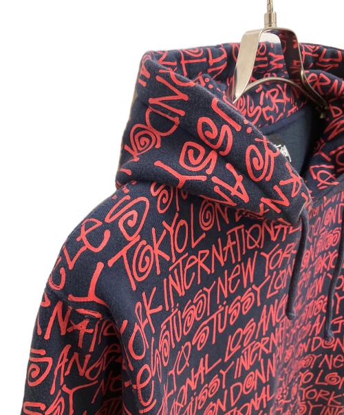 stussy（ステューシー）stussy (ステューシー) ワールドツアーロゴパーカー ネイビー×レッド サイズ:SIZE Sの古着・服飾アイテム