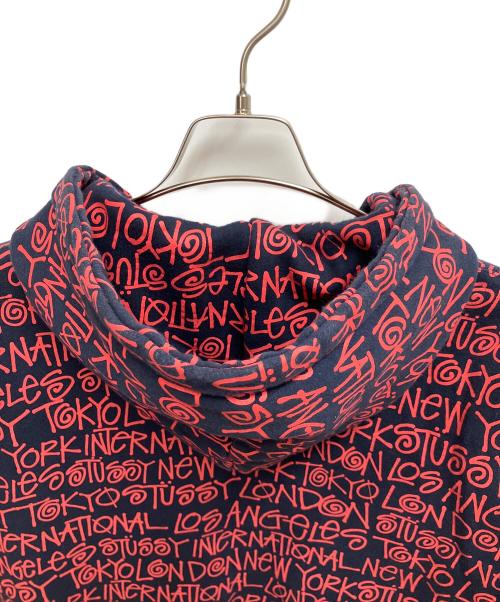 stussy（ステューシー）stussy (ステューシー) ワールドツアーロゴパーカー ネイビー×レッド サイズ:SIZE Sの古着・服飾アイテム