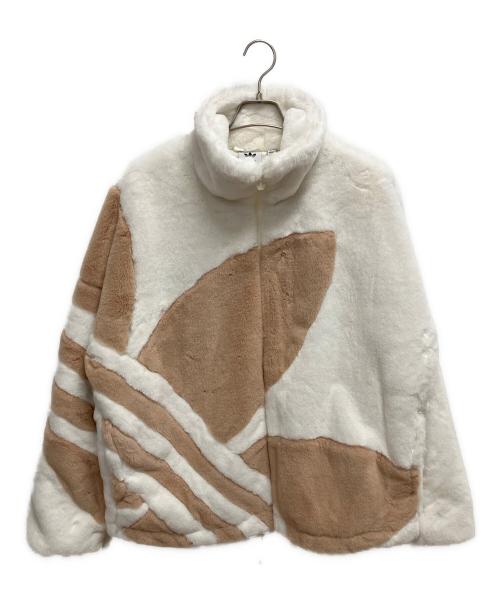 adidas（アディダス）adidas (アディダス) ファートラックジャケット ホワイト×ベージュ サイズ:SIZE XLの古着・服飾アイテム