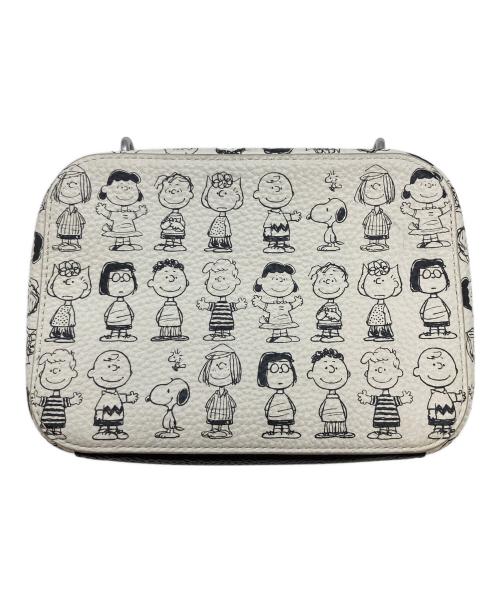 LACOSTE（ラコステ）LACOSTE (ラコステ) PEANUTS (ピーナッツ) プリントレザーショルダーバッグ ホワイトの古着・服飾アイテム