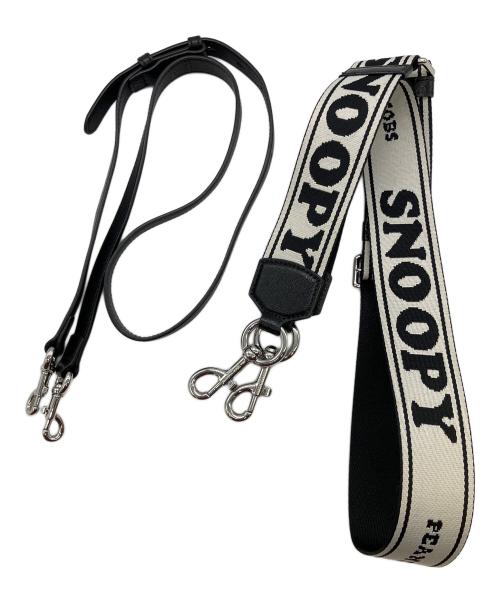 LACOSTE（ラコステ）LACOSTE (ラコステ) PEANUTS (ピーナッツ) プリントレザーショルダーバッグ ホワイトの古着・服飾アイテム