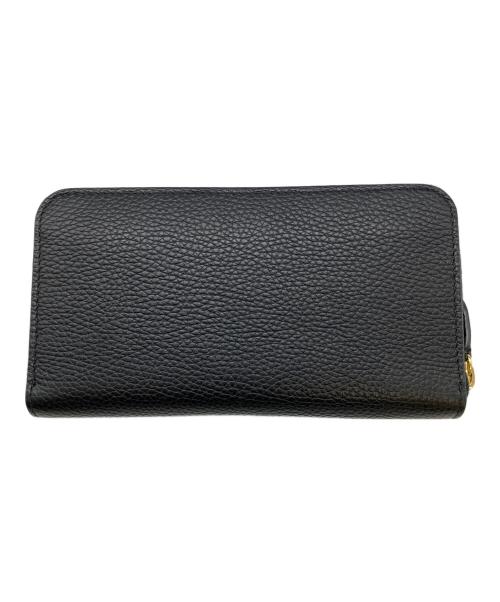 BURBERRY LONDON（バーバリーロンドン）BURBERRY LONDON (バーバリーロンドン) レザーラージジップアラウンドウォレット ラウンドファスナー長財布 ブラックの古着・服飾アイテム