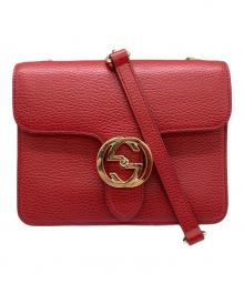 GUCCI（グッチ）の古着「インターロッキングGチェーンショルダーバッグ」｜レッド