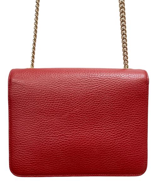 GUCCI（グッチ）GUCCI (グッチ) インターロッキングGチェーンショルダーバッグ レッドの古着・服飾アイテム