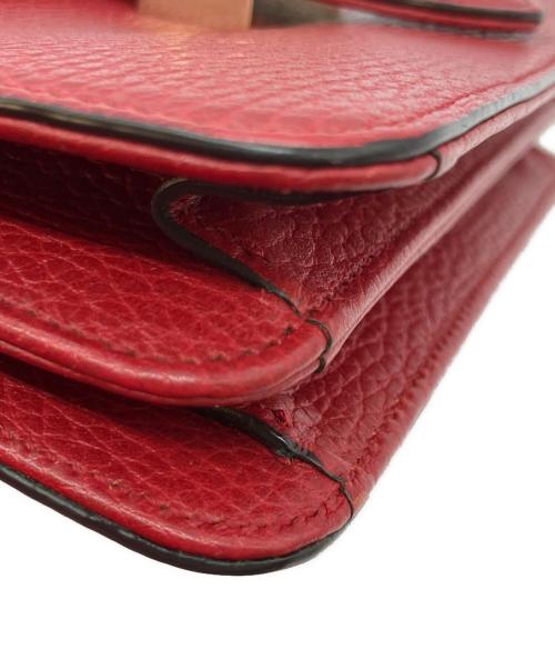 GUCCI（グッチ）GUCCI (グッチ) インターロッキングGチェーンショルダーバッグ レッドの古着・服飾アイテム