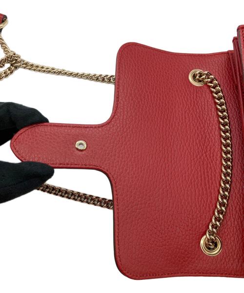 GUCCI（グッチ）GUCCI (グッチ) インターロッキングGチェーンショルダーバッグ レッドの古着・服飾アイテム