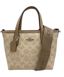 COACH（コーチ）の古着「シグネチャー シティ ミニトートバッグ 2WAYショルダーバッグ」｜ベージュ