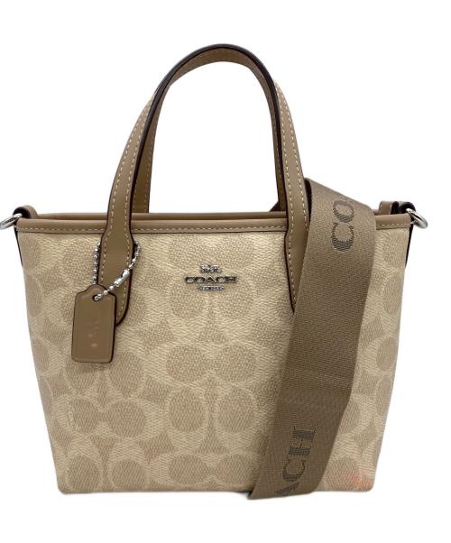 COACH（コーチ）COACH (コーチ) シグネチャー シティ ミニトートバッグ 2WAYショルダーバッグ ベージュの古着・服飾アイテム