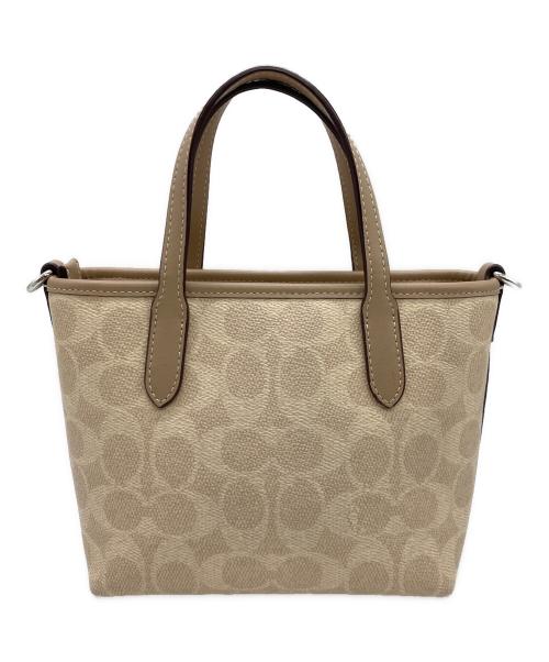 COACH（コーチ）COACH (コーチ) シグネチャー シティ ミニトートバッグ 2WAYショルダーバッグ ベージュの古着・服飾アイテム