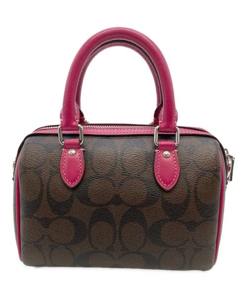 COACH（コーチ）COACH (コーチ) シグネチャー ミニ ローアン 2WAYショルダーバッグ ブラウンの古着・服飾アイテム