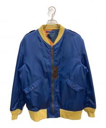 THREE FACE（スリーフェイス）の古着「ラインクルーマンジャケット」｜ネイビー×オレンジ