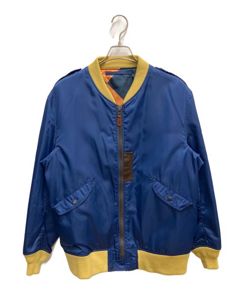 THREE FACE（スリーフェイス）THREE FACE (スリーフェイス) ラインクルーマンジャケット ネイビー×オレンジ サイズ:SIZE Lの古着・服飾アイテム