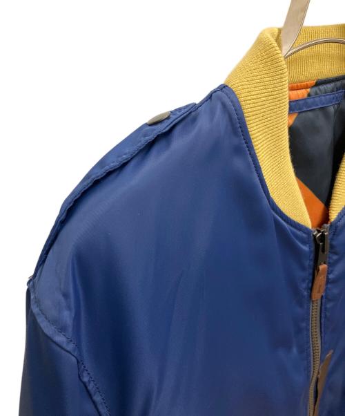 THREE FACE（スリーフェイス）THREE FACE (スリーフェイス) ラインクルーマンジャケット ネイビー×オレンジ サイズ:SIZE Lの古着・服飾アイテム