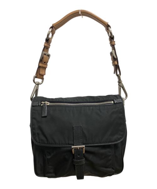 PRADA（プラダ）PRADA (プラダ) ワンショルダーバッグ ブラック×ブラウンの古着・服飾アイテム