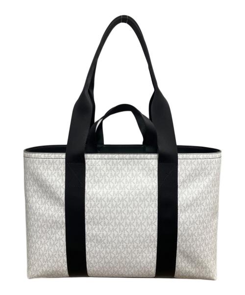 MICHAEL KORS（マイケル・コース）MICHAEL KORS (マイケル・コース) 2WAYトートバッグ ホワイト×ブラックの古着・服飾アイテム