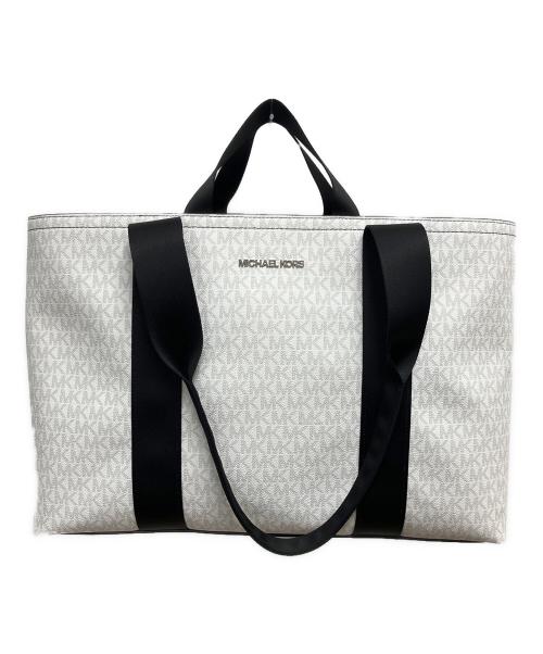 MICHAEL KORS（マイケル・コース）MICHAEL KORS (マイケル・コース) 2WAYトートバッグ ホワイト×ブラックの古着・服飾アイテム