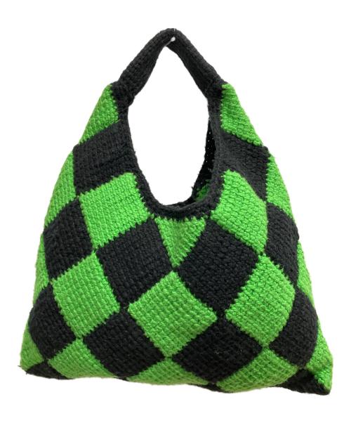 MARNI MARKET（マルニ マーケット）MARNI MARKET (マルニ マーケット) ダイヤモンドバッグ ハンドバッグ グリーン×ブラックの古着・服飾アイテム