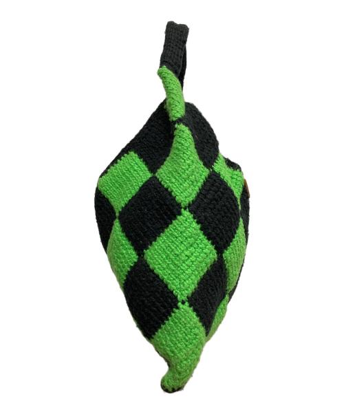 MARNI MARKET（マルニ マーケット）MARNI MARKET (マルニ マーケット) ダイヤモンドバッグ ハンドバッグ グリーン×ブラックの古着・服飾アイテム