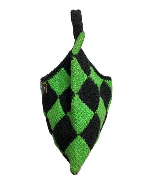 MARNI MARKET（マルニ マーケット）MARNI MARKET (マルニ マーケット) ダイヤモンドバッグ ハンドバッグ グリーン×ブラックの古着・服飾アイテム