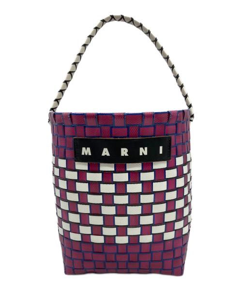 MARNI（マルニ）MARNI (マルニ) カゴバッグ パープル×ホワイトの古着・服飾アイテム