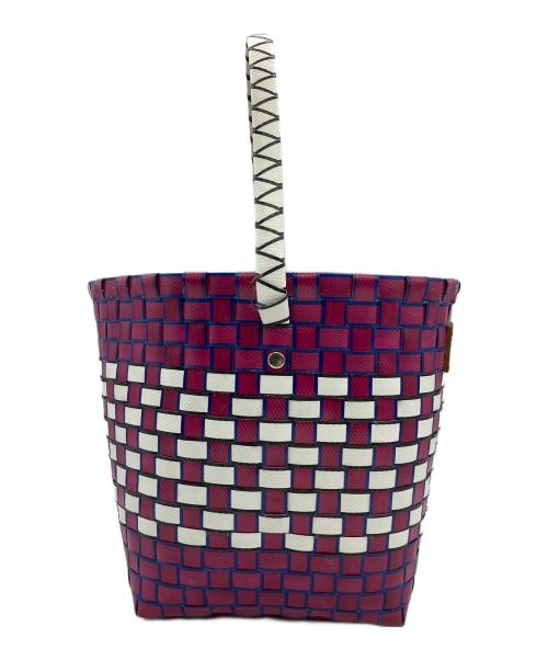 MARNI（マルニ）MARNI (マルニ) カゴバッグ パープル×ホワイトの古着・服飾アイテム