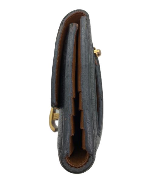 BOTTEGA VENETA（ボッテガベネタ）BOTTEGA VENETA (ボッテガベネタ) パルメラート3つ折り財布 ブラック×ゴールドの古着・服飾アイテム