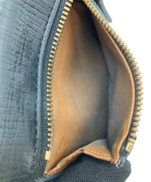 BOTTEGA VENETA（ボッテガベネタ）BOTTEGA VENETA (ボッテガベネタ) パルメラート3つ折り財布 ブラック×ゴールドの古着・服飾アイテム