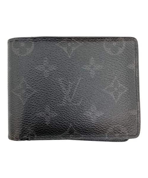 LOUIS VUITTON（ルイ ヴィトン）LOUIS VUITTON (ルイ ヴィトン) モノグラム・エクリプス　ポルトフォイユ ミュルティプル 2つ折り札入れ ブラックの古着・服飾アイテム
