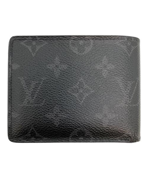LOUIS VUITTON（ルイ ヴィトン）LOUIS VUITTON (ルイ ヴィトン) モノグラム・エクリプス　ポルトフォイユ ミュルティプル 2つ折り札入れ ブラックの古着・服飾アイテム