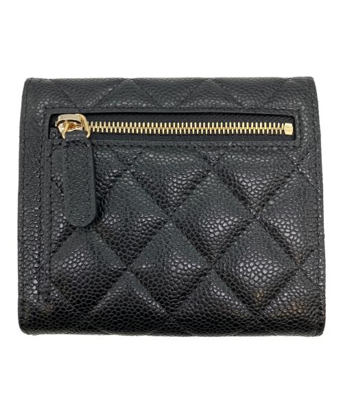CHANEL（シャネル）CHANEL (シャネル) マトラッセ　3つ折り財布 ブラックの古着・服飾アイテム