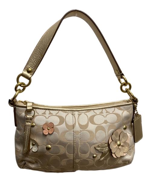 COACH（コーチ）COACH (コーチ) シグネチャー フローラル ショルダーバッグ ベージュの古着・服飾アイテム