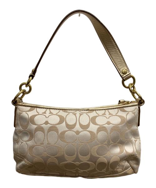 COACH（コーチ）COACH (コーチ) シグネチャー フローラル ショルダーバッグ ベージュの古着・服飾アイテム