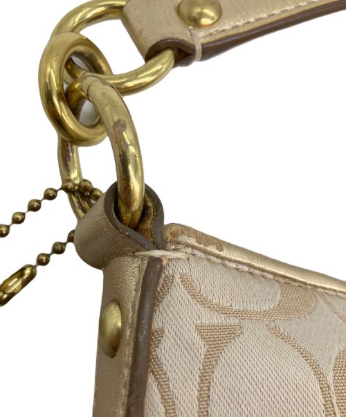 COACH（コーチ）COACH (コーチ) シグネチャー フローラル ショルダーバッグ ベージュの古着・服飾アイテム