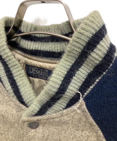 POLO RALPH LAUREN（ポロ・ラルフローレン）POLO RALPH LAUREN (ポロ・ラルフローレン) スタジャン ネイビー×グレー サイズ:SIZE Mの古着・服飾アイテム