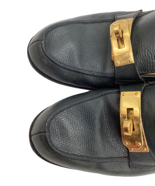 HERMES（エルメス）HERMES (エルメス) ケリー モカシン ローファー ブルー×ゴールド サイズ:SIZE 36 1/2の古着・服飾アイテム