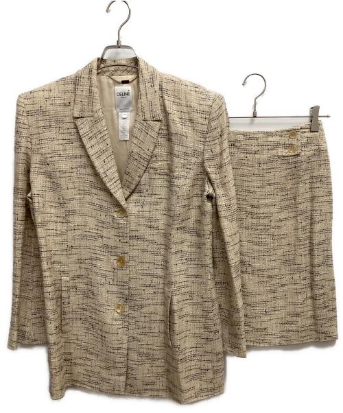 CELINE（セリーヌ）CELINE (セリーヌ) セットアップスカートスーツ ベージュ サイズ:SIZE 42/SIZE 40の古着・服飾アイテム