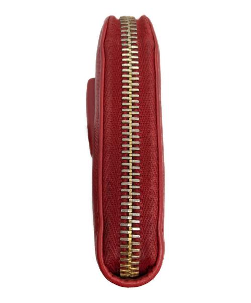 PRADA（プラダ）PRADA (プラダ) サフィアーノ　ラウンドファスナーウォレット レッドの古着・服飾アイテム