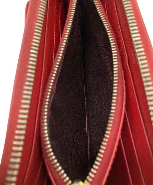 PRADA（プラダ）PRADA (プラダ) サフィアーノ　ラウンドファスナーウォレット レッドの古着・服飾アイテム