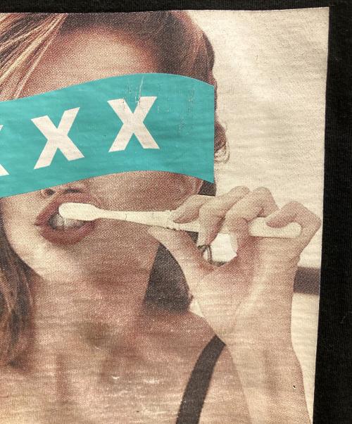 GOD SELECTION XXX（ゴッド セレクション トリプルエックス）GOD SELECTION XXX (ゴッド セレクション トリプルエックス) アンバーハート　プリントTシャツ ブラック サイズ:SIZE Mの古着・服飾アイテム