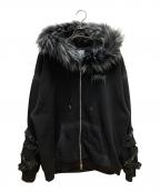 DIMREMディムレム）の古着「ファー付きジップパーカー」｜ブラック