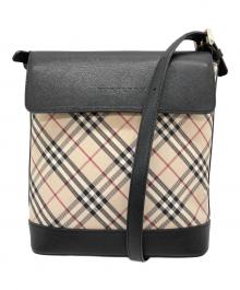 BURBERRY（バーバリー）の古着「ノバチェック ショルダーバッグ」｜ブラック×ベージュ