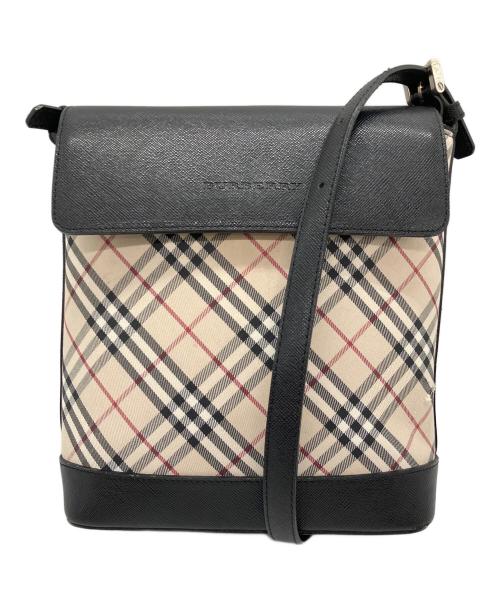 BURBERRY（バーバリー）BURBERRY (バーバリー) ノバチェック ショルダーバッグ ブラック×ベージュの古着・服飾アイテム