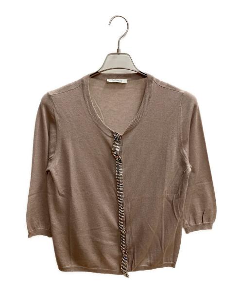 MaxMara（マックスマーラ）MaxMara (マックスマーラ) ビジューカーディガン ピンク サイズ:SIZE Lの古着・服飾アイテム