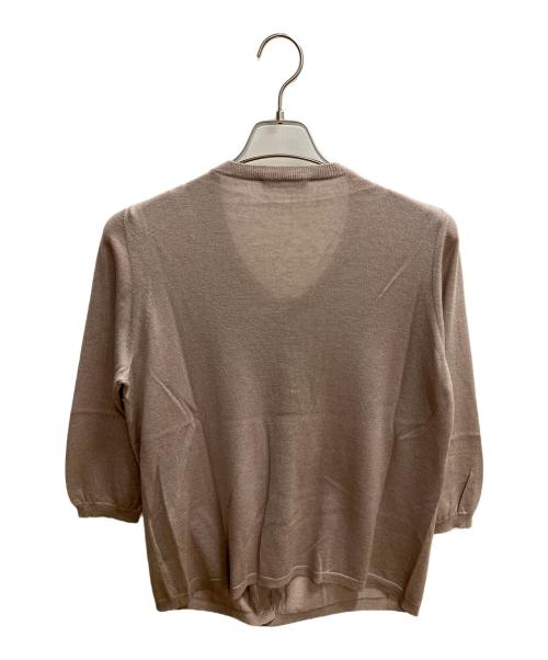 MaxMara（マックスマーラ）MaxMara (マックスマーラ) ビジューカーディガン ピンク サイズ:SIZE Lの古着・服飾アイテム