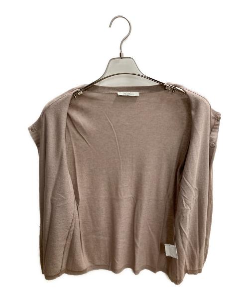 MaxMara（マックスマーラ）MaxMara (マックスマーラ) ビジューカーディガン ピンク サイズ:SIZE Lの古着・服飾アイテム
