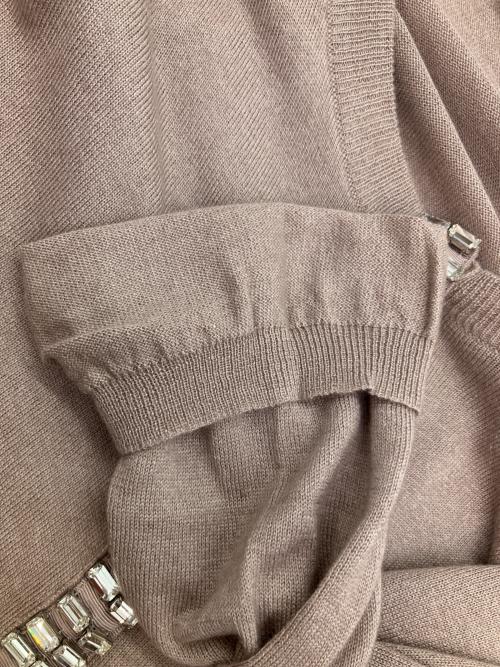 MaxMara（マックスマーラ）MaxMara (マックスマーラ) ビジューカーディガン ピンク サイズ:SIZE Lの古着・服飾アイテム