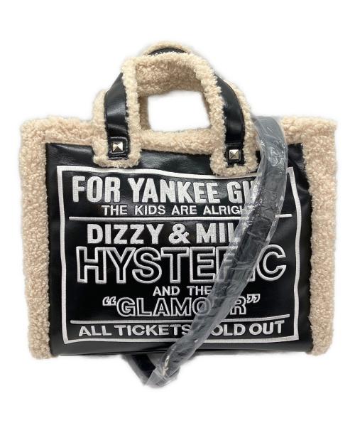 Hysteric Glamour（ヒステリックグラマー）Hysteric Glamour (ヒステリックグラマー) DIZZY&MILKY刺繍 トートバッグ 2WAYバッグ ブラック×ベージュ 未使用品の古着・服飾アイテム