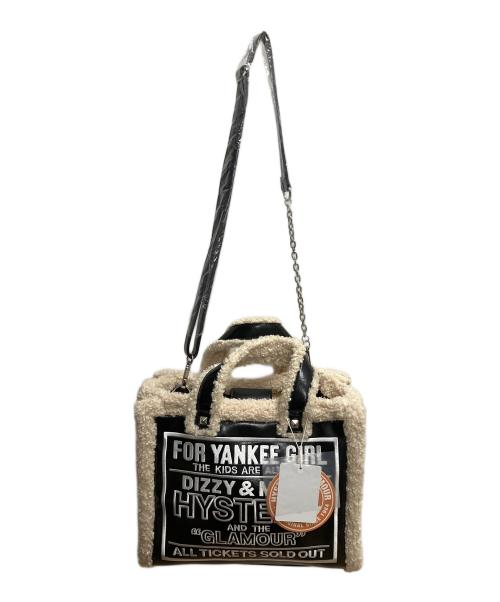 Hysteric Glamour（ヒステリックグラマー）Hysteric Glamour (ヒステリックグラマー) DIZZY&MILKY刺繍 トートバッグ 2WAYバッグ ブラック×ベージュ 未使用品の古着・服飾アイテム