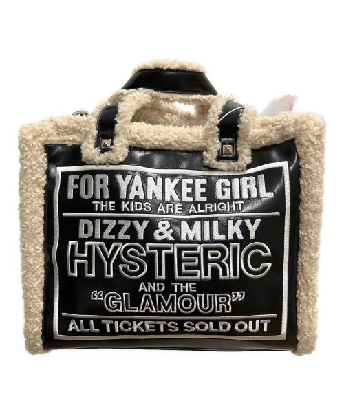 Hysteric Glamour（ヒステリックグラマー）Hysteric Glamour (ヒステリックグラマー) DIZZY&MILKY刺繍 トートバッグ 2WAYバッグ ブラック×ベージュ 未使用品の古着・服飾アイテム